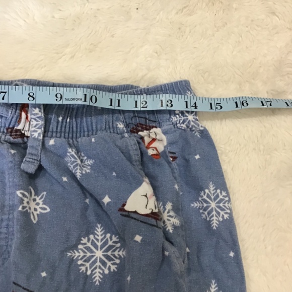 Old Navy Unisex Size Small Flannel Snowman Blue Pajama Pants Winter Bears Sleigh - Picture 5 of 7